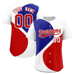 Custom White Royal-Red Color Block Personalized Half Heart Pattern Baseball Jersey | BuyFootballJersey