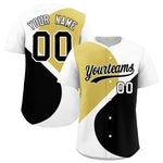 Custom White Old Gold-Black Color Block Personalized Half Heart Pattern Baseball Jersey | BuyFootballJersey