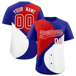 Custom Royal Red-White Color Block Personalized Half Heart Pattern Baseball Jersey | BuyFootballJersey