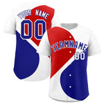 Custom White Red-Royal Color Block Personalized Half Heart Pattern Baseball Jersey | BuyFootballJersey