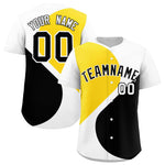 Custom White Gold-Black Color Block Personalized Half Heart Pattern Baseball Jersey | BuyFootballJersey
