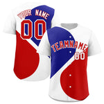 Custom White Royal-Red Color Block Personalized Half Heart Pattern Baseball Jersey | BuyFootballJersey