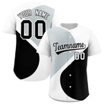 Custom White Silver-Black Color Block Personalized Half Heart Pattern Baseball Jersey | BuyFootballJersey