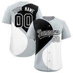 Custom Silver Black-White Color Block Personalized Half Heart Pattern Baseball Jersey | BuyFootballJersey