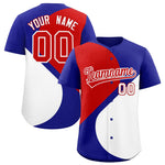 Custom Royal Red-White Color Block Personalized Half Heart Pattern Baseball Jersey | BuyFootballJersey