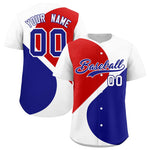 Custom White Red-Royal Color Block Personalized Half Heart Pattern Baseball Jersey | BuyFootballJersey