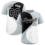 Custom Silver Black-White Color Block Personalized Half Heart Pattern Baseball Jersey | BuyFootballJersey