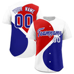 Custom White Red-Royal Color Block Personalized Half Heart Pattern Baseball Jersey | BuyFootballJersey