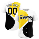 Custom White Gold-Black Color Block Personalized Half Heart Pattern Baseball Jersey | BuyFootballJersey