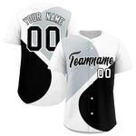 Custom White Silver-Black Color Block Personalized Half Heart Pattern Baseball Jersey | BuyFootballJersey