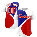 Custom White Royal-Red Color Block Personalized Half Heart Pattern Baseball Jersey | BuyFootballJersey