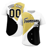 Custom White Old Gold-Black Color Block Personalized Half Heart Pattern Baseball Jersey | BuyFootballJersey