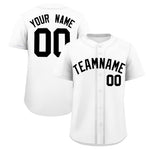 Custom White Classic Solid Color Personalized Baseball Jersey | BuyFootballJersey