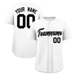 Custom White Classic Solid Color Personalized Baseball Jersey | BuyFootballJersey