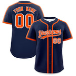 Custom Navy Orange Personalized Classic Baseball Jersey | BuyFootballJersey