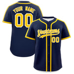 Custom Navy Gold Personalized Classic Baseball Jersey | BuyFootballJersey