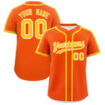 Custom Orange Gold Personalized Classic Baseball Jersey | BuyFootballJersey