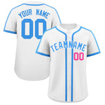 Custom White Powder Blue Personalized Classic Baseball Jersey | BuyFootballJersey