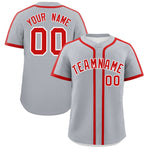 Custom Gray Red Personalized Classic Baseball Jersey | BuyFootballJersey