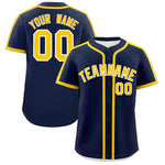 Custom Navy Gold Personalized Classic Baseball Jersey | BuyFootballJersey