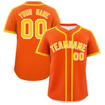 Custom Orange Gold Personalized Classic Baseball Jersey | BuyFootballJersey
