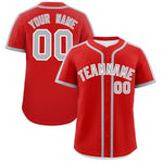 Custom Red Gray Personalized Classic Baseball Jersey | BuyFootballJersey