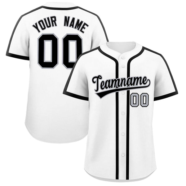 Custom White Black Personalized Classic Baseball Jersey | BuyFootballJersey