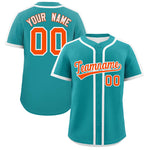 Custom Aqua White Personalized Classic Baseball Jersey | BuyFootballJersey