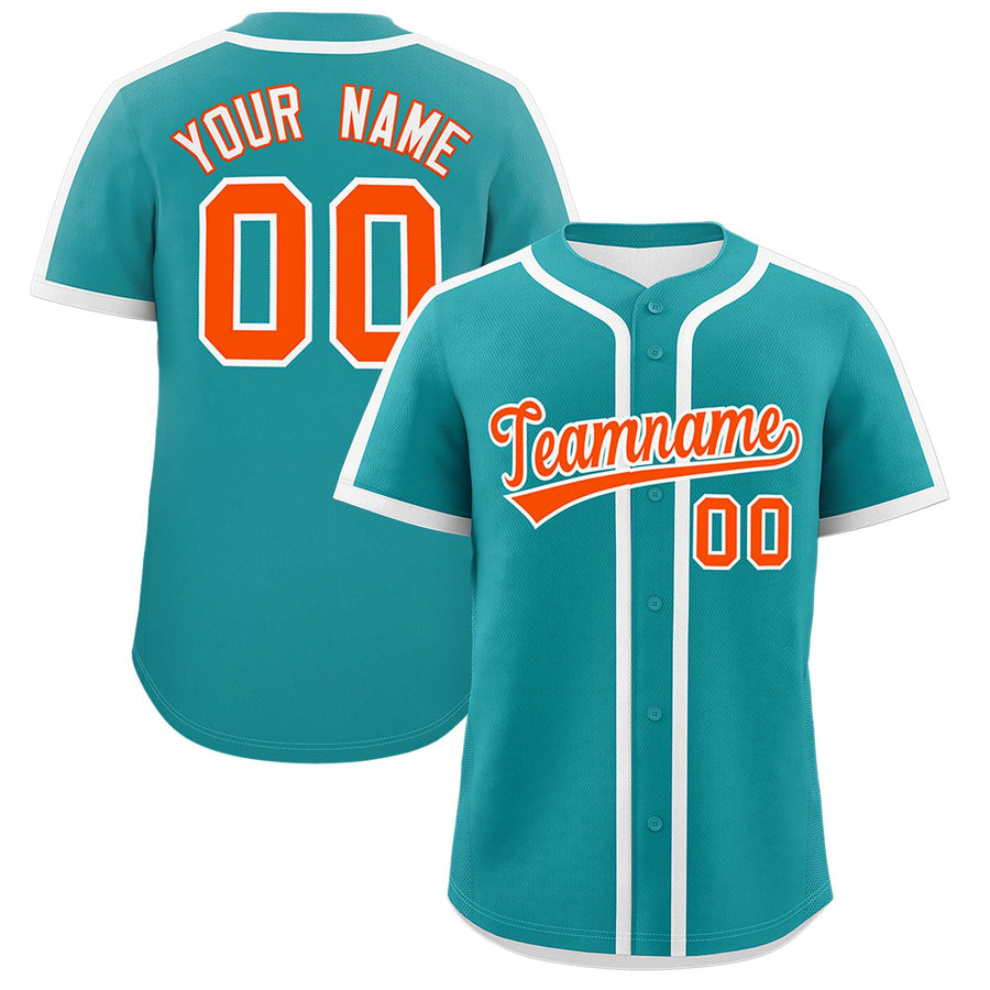 Custom Aqua White Personalized Classic Baseball Jersey | BuyFootballJersey