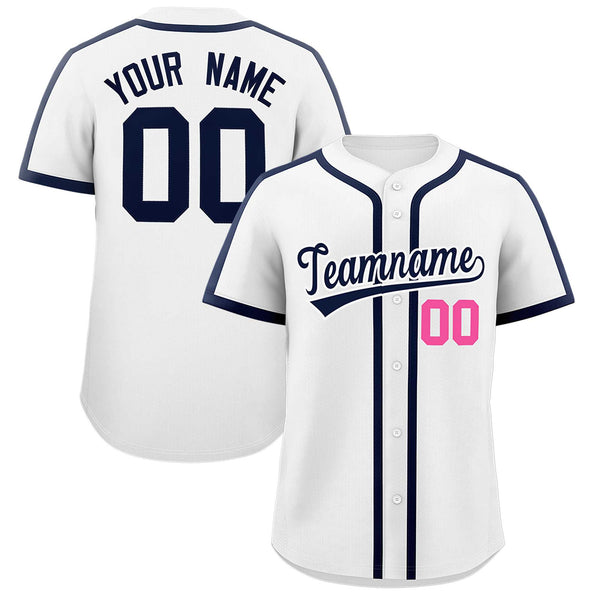 Custom White Navy Personalized Classic Baseball Jersey | BuyFootballJersey