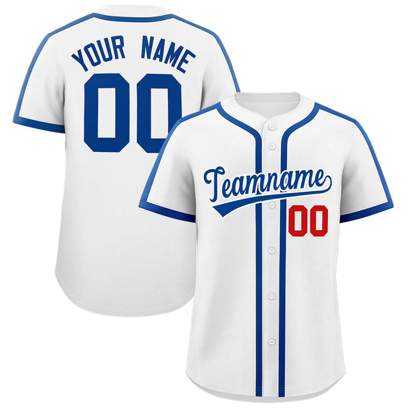 Custom White Royal Personalized Classic Baseball Jersey | BuyFootballJersey