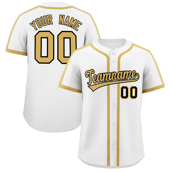 Custom White Khaki Personalized Classic Baseball Jersey | BuyFootballJersey