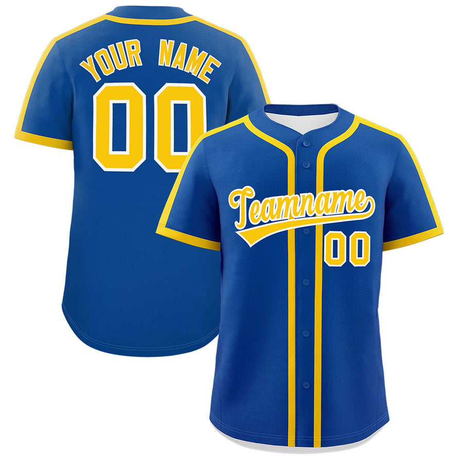 Custom Royal Gold Personalized Classic Baseball Jersey | BuyFootballJersey