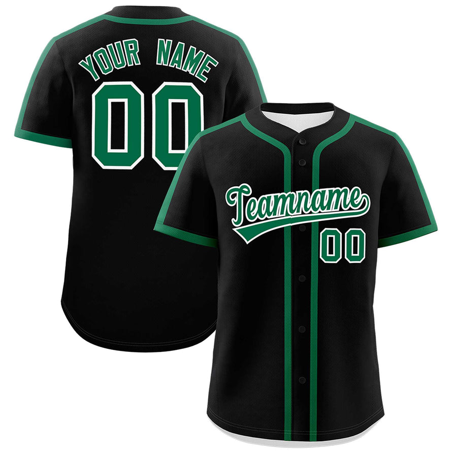 Custom Black Kelly Green Personalized Classic Baseball Jersey | BuyFootballJersey