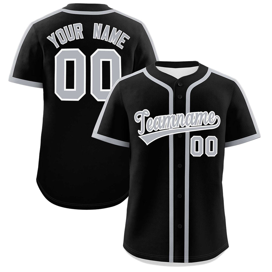 Custom Black Gray Personalized Classic Baseball Jersey | BuyFootballJersey