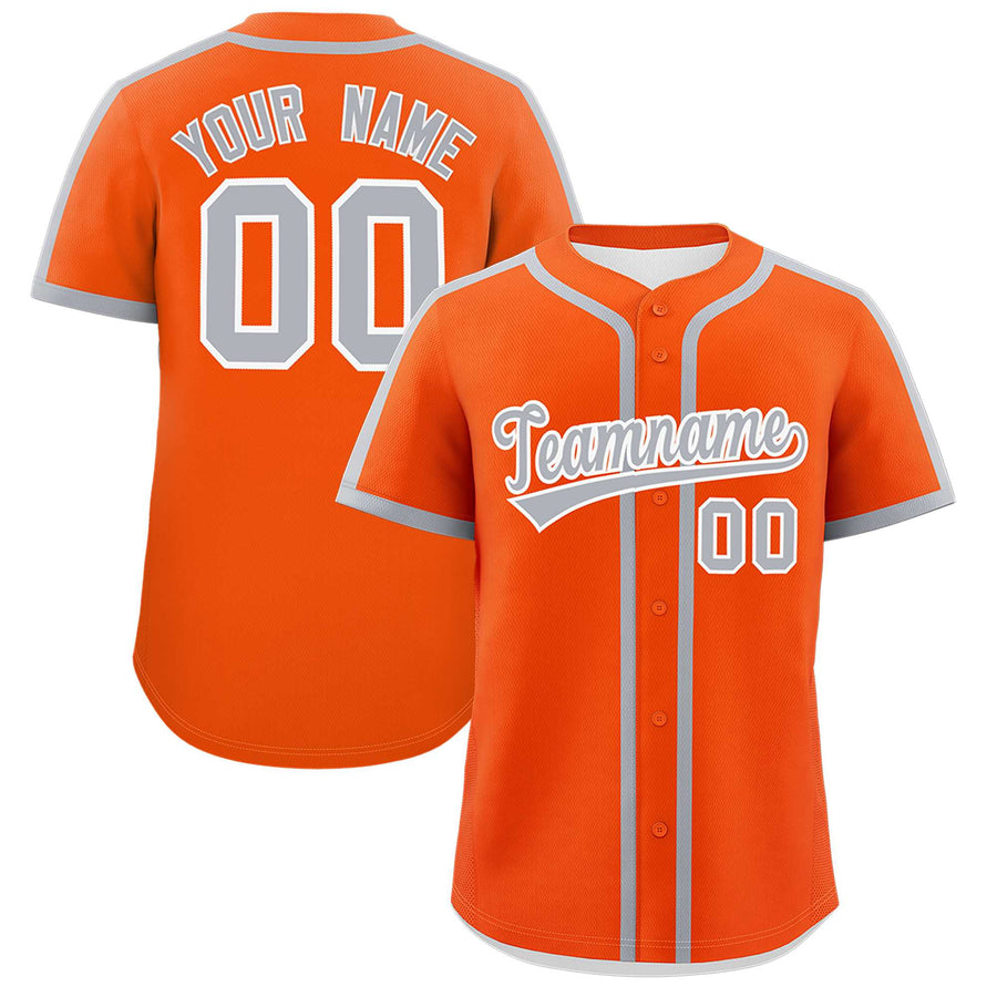 Custom Orange Gray Personalized Classic Baseball Jersey | BuyFootballJersey