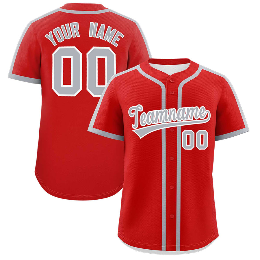 Custom Red Gray Personalized Classic Baseball Jersey | BuyFootballJersey