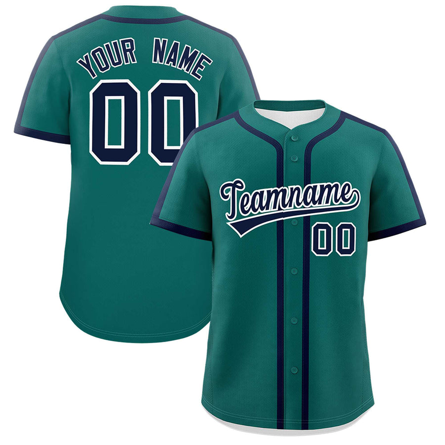 Custom Aqua Navy Personalized Classic Baseball Jersey | BuyFootballJersey