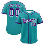 Custom Teal Purple Personalized Classic Baseball Jersey | BuyFootballJersey