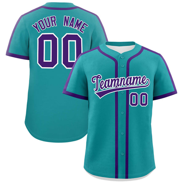 Custom Teal Purple Personalized Classic Baseball Jersey | BuyFootballJersey