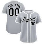 Custom Gray White Personalized Classic Baseball Jersey | BuyFootballJersey