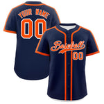 Custom Navy Orange Personalized Classic Baseball Jersey | BuyFootballJersey