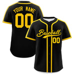Custom Black Gold Personalized Classic Baseball Jersey | BuyFootballJersey