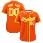 Custom Orange Gold Personalized Classic Baseball Jersey | BuyFootballJersey