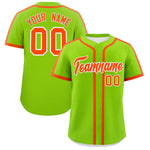 Custom Neon Green Orange Personalized Classic Baseball Jersey | BuyFootballJersey