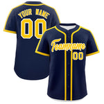 Custom Navy Gold Personalized Classic Baseball Jersey | BuyFootballJersey
