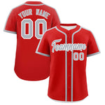 Custom Red Gray Personalized Classic Baseball Jersey | BuyFootballJersey