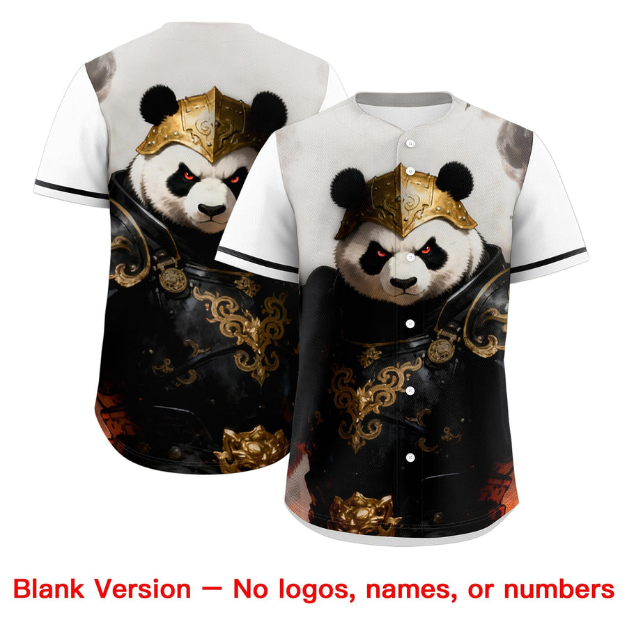 Custom White Black Panda Animal Series Personalization Graffiti Pattern Baseball Jersey | BuyFootballJersey