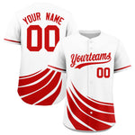 Custom White Red Wind Mark Graffiti Pattern Baseball Jersey | BuyFootballJersey