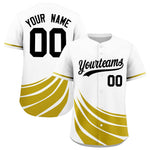 Custom White Old Gold Wind Mark Graffiti Pattern Baseball Jersey | BuyFootballJersey